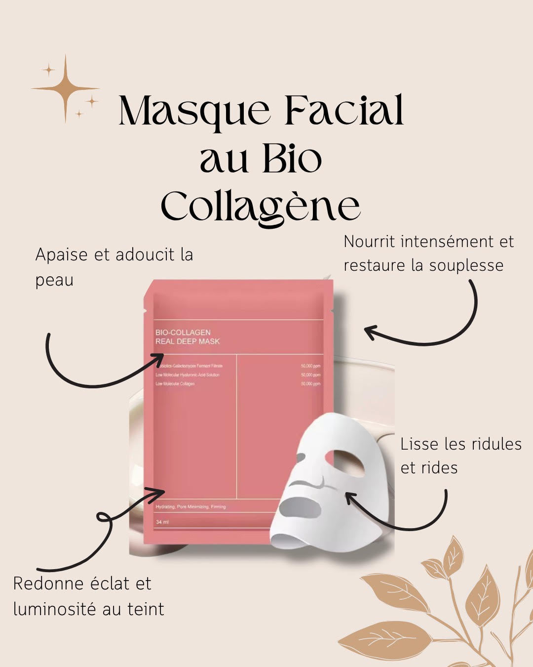 Masque Facial au Bio Collagène