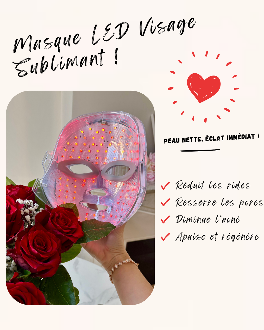 Masque LED Visage Sublimant